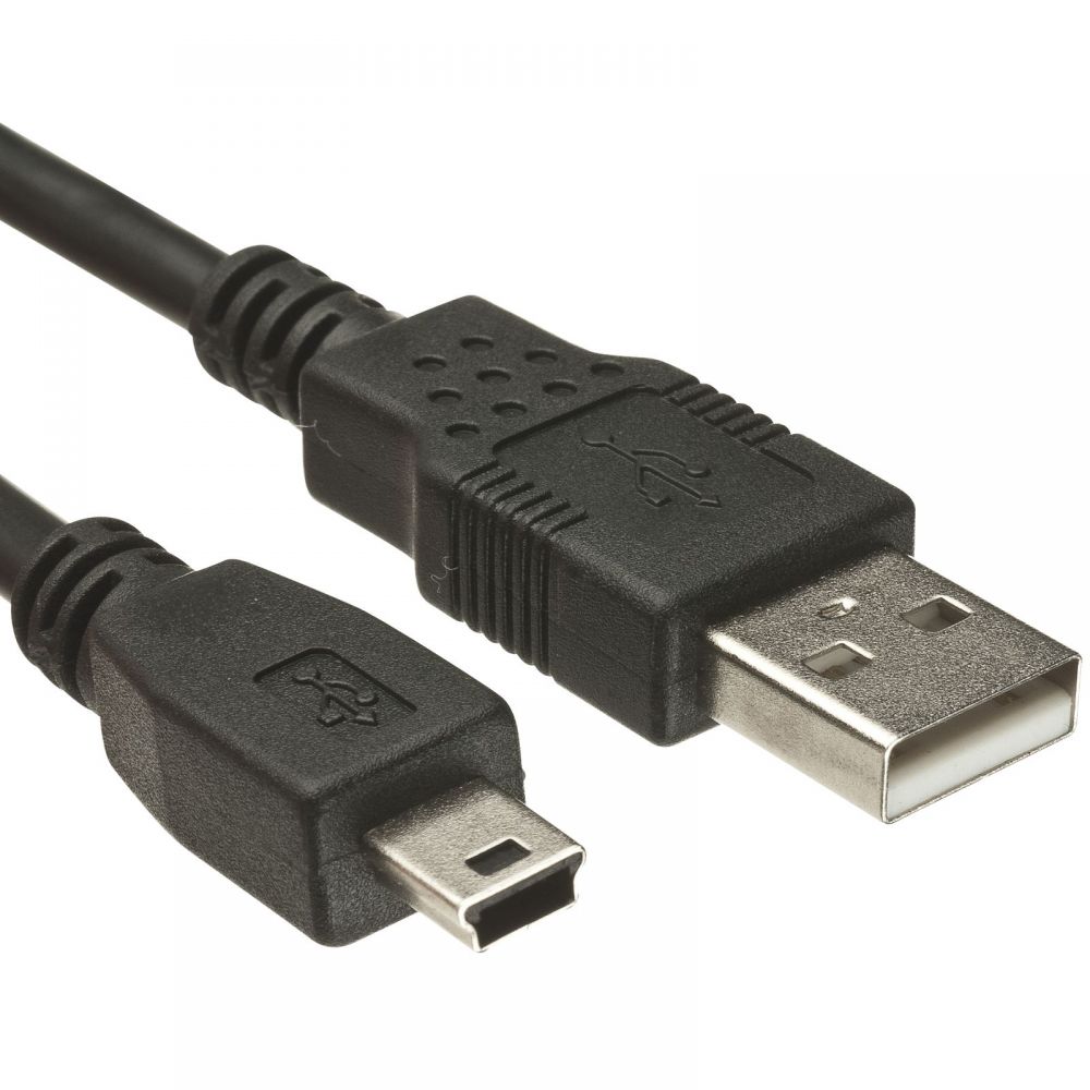 DeTech Cable USB - USB Mini, 1.5m, Black - 18071